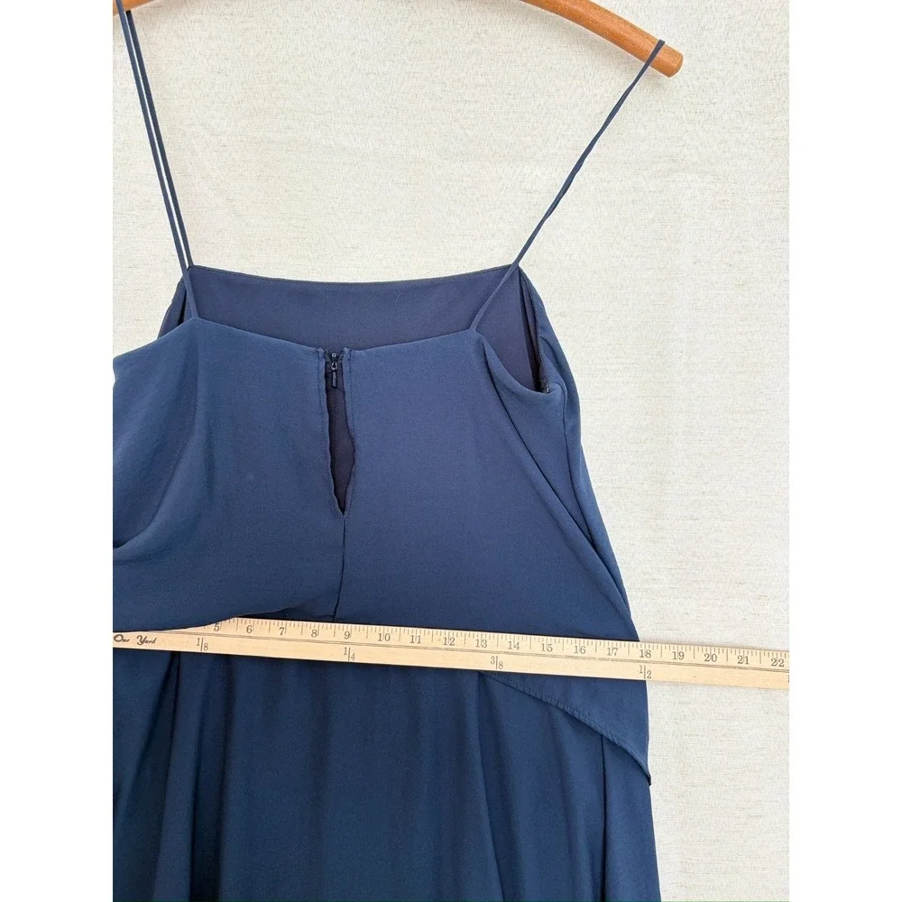 Banana Republic Dress Womens 6 Navy Blue‎ Midi Tiered Flowy Party Minimalist